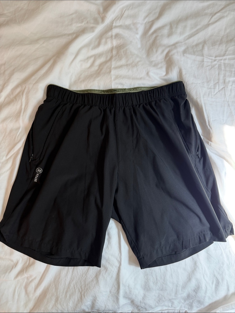 Roark Men's Black Athletic Shorts with Zippered Pockets